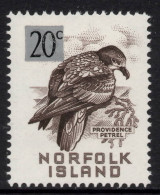 NORFOLK ISLAND 1966 SURCH DECIMAL CURRENCY " 20c ON 2/- SEPIA  "SOLANDER'S PATREL " STAMP  MNH - Norfolk Eiland
