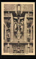 AK Berlin, Dominikanerkirche St. Maria Viktoria, Karlstr. 29, Fassade Kreuzigungsgruppe  - Mitte