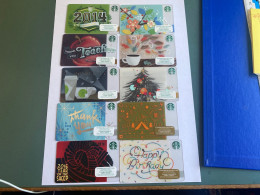 - 3  - Starbucks 10 Different Cards - Tarjetas De Regalo