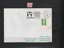 PRIX FIXE Dijon Grésilles 12-2-91 Accidents Domestiques Marianne Du Bicentenaire Flamme 2996 - Mechanical Postmarks (Advertisement)