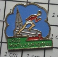 113D Pin's Pins / Beau Et Rare / SPORTS / ATHLETISME CROSS MONTILLY SUR NOIREAU EGLISE - Atletismo