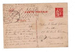 France Entier Postal 90 C Rouge Type Paix Pour La Roumanie De Nancy 10/11/1934 TTB - 1921-1960: Modern Period