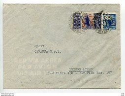 Posta Aerea Lire 100 "S. Caterina" Su Busta Via Aerea Per L'Argentina - 1946-60: Marcophilia