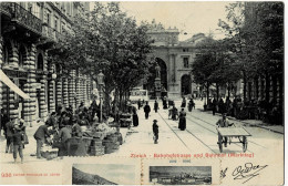 Zürich Bahnhofstrasse Und Bahnhof ( Markttag)  Circulée En 1903 - Zürich