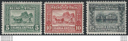 1928-29 Eritrea Soggetti Africani 3v. Bc. MNH Sassone N. 129/31 - Sonstige & Ohne Zuordnung