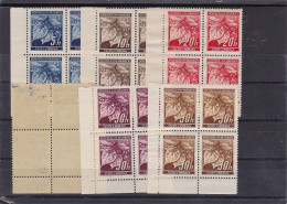 Böhmen & Mähren (B&M): Postfrisch, MiNr. 20-24 Viererblock Eckrand - Occupation 1938-45