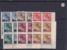 B&M:  **, Postfrisch, MiNr. 20-24 Viererblock Eckrand - Occupazione 1938 – 45