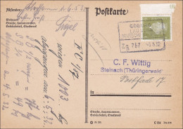 Weimar:  Postkarte Von Coburg -Lauscha Nach Steinach 1932 - Cartas & Documentos