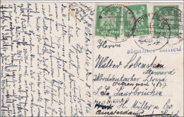 Weimar:  Ansichtskarte über Saarbrücken Nach Amsterdam 1926 - Lettres & Documents