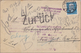 Weimar:  Brief Von Eisleben Nach USA Und Zurück 1929 - Lettres & Documents