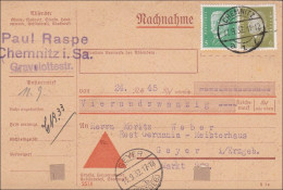 Weimar: Nachnahme Paketkarte Von Chemnitz Nach Geyer/Erzgebirge 1932 - Cartas & Documentos