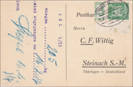 Weimar: Postkarte Von Coburg-Neuenhaus Nach Steinach - Cartas & Documentos