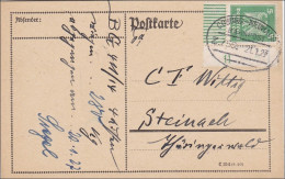 Weimar: Postkarte Von Coburg-Neuhaus Nach Steinach - Eckrand 1927 - Lettres & Documents