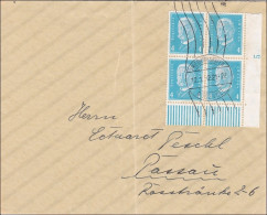 Weimar: Brief Von Friedrichshafen Nach Passau - Viererblock - Eckrand 1932 - Storia Postale