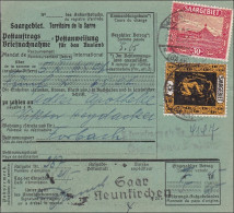 Saargebiet: Postauftrag-Postanweisung Von Neunkirchen Nach Forbach 1924 - Covers & Documents