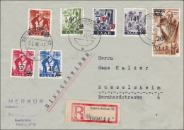 Saar: 1948 Zwei R-Briefe  Von Saarbrücken Nach Rüsselsheim - Brieven En Documenten
