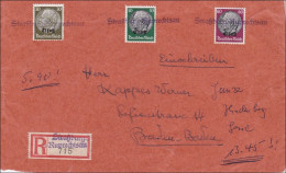 Elsass: Einschreiben Von Ruprechtsau/Strassburg Nach Baden Baden 1940 - Occupation 1938-45