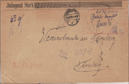 Gebühr Bezahlt: Werbrief 1923, Hanschriftlich Bestätigt, Nach Nürnberg - Brieven En Documenten