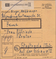 Gebühr Bezahlt: Paketkarte Von Regensburg 1949 Nach Stadtroda - Briefe U. Dokumente