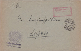 Gebühr Bezahlt: Brief Aus Dresden, Innenministerium, 1923 Nach Leipzig - Storia Postale