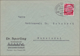 Bahnpost: Brief Aus Nossen Mit Zugstempel Leipzig-Dresden Nach Wunsiedel 1939 - Covers & Documents