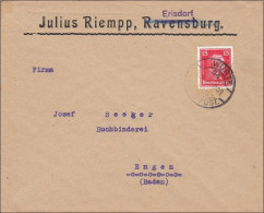 Bahnpost: Brief Aus Erisdorf/Ravensburg Mit Bahnpost Stempel 1909 - Lettres & Documents