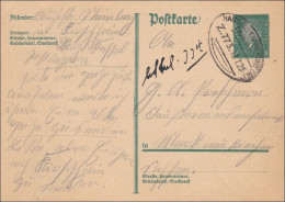 Bahnpost: 1929 Ganzsache Mit Zugstempel Kassel-Frankfurt  - Covers & Documents