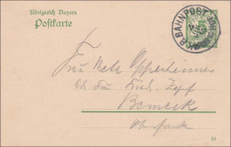 Bahnpost: Ganzsache Mit Bahnpost Stempel 1910 - Storia Postale