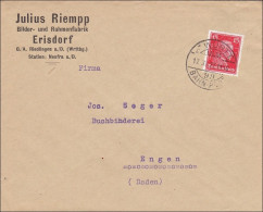 Bahnpost: Brief Aus Erisdorf/Riedlingen Mit Bahnpost Stempel 1927 - Covers & Documents