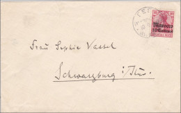 Marokko: Brief Aus Fes 1908 Nach Schwarzenberg/Thüringen - Deutsche Post In Marokko