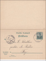 Marokko: Ganzsache Mit Antwort Aus Tanger Nach Fez 1902 - Deutsche Post In Marokko