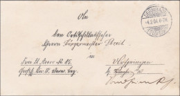 Dermbach/Feldabahn 1904 An Bürgermeister Streit - Lettres & Documents
