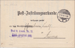 Postzustellurkunde 1893 Von Rudolstadt Nach Auma - Briefe U. Dokumente