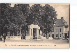 AVALLON - Monument Aux Morts De La Guerre - Très Bon état - Avallon