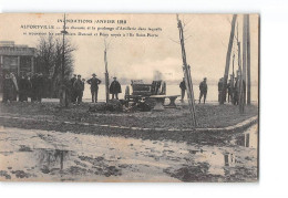 ALFORTVILLE - Inondations Janvier 1910 - Les Chevaux Et La Prolonge D'Artillerie - Très Bon état - Alfortville