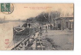 SENS - Les Suites De L'Inondation De Janvier 1910 - Les Dégâts Au Quai De L'Entrepôt - Très Bon état - Sens