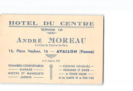 AVALLON - Hotel Du Centre - André Moreau - Très Bon état - Avallon