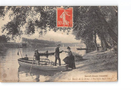 SAINT OUEN Illustré - Les Bords De La Seine - Une Idylle Chez Le Passeur - état - Saint Ouen