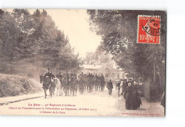 LA FERE - 42e Régiment D'Artillerie - Départ De L'Etendard - Avenue De La Gare - 1911 - Très Bon état - Other & Unclassified