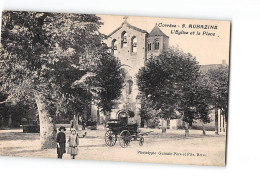 AUBAZINE - L'Eglise Et La Place - Très Bon état - Altri & Non Classificati