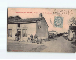 DAMPIERRE AU TEMPLE : Café Et Avenue De Saint-Hilaire - état - Autres & Non Classés