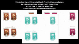 1999 USA UN World Leaders Millennium Summit - United States Micronesia President Leo Amy Falcam - Rare Set MNH - Otros & Sin Clasificación