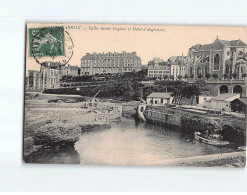 BIARRITZ : Eglise Sainte-Eugénie Et Hôtel D 'Angleterre - état - Biarritz