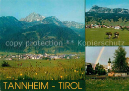 72736110 Tannheim Tirol Gesamtansicht Mit Alpenpanorama Kuehe Kirche Regenbogen  - Other & Unclassified