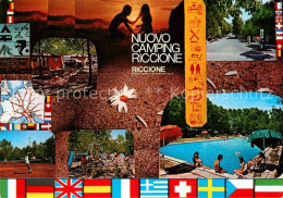 72735059 Riccione Nuovo Camping Swimming Pool Nationalflaggen Riccione - Autres & Non Classés