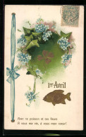 AK Fisch Und Vergissmeinnicht Zum 1. April  - 1 De April (pescado De Abril)