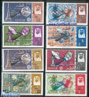 Qatar 1966 GEMINI OVERPRINTS 8V, Mint NH, Science - Sport - Transport - Various - Telecommunication - Olympic Games - .. - Télécom