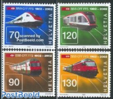 Switzerland 2002 Railways 4v, Mint NH, Transport - Railways - Unused Stamps