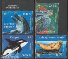 France 2002 Animals 4v, Mint NH, Nature - Animals (others & Mixed) - Reptiles - Sea Mammals - Turtles - Ungebraucht