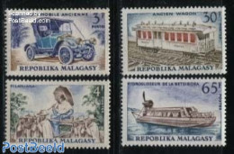 Madagascar 1966 Transport 4v, Mint NH, Transport - Automobiles - Railways - Ships And Boats - Voitures